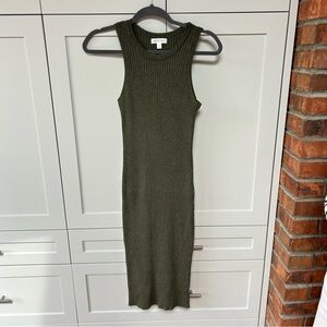Prologue Olive Ribbed Tank Midi Dress